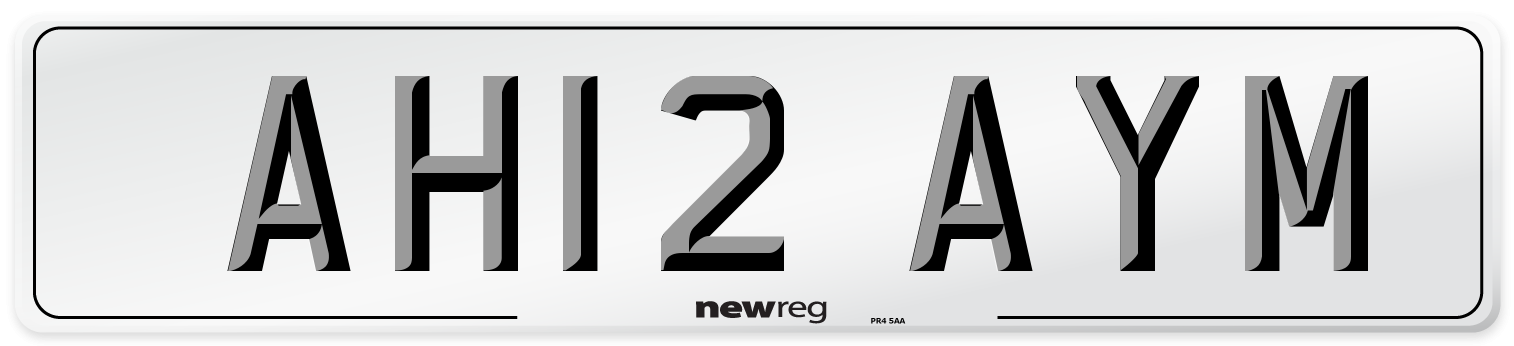 AH12 AYM Number Plate from New Reg